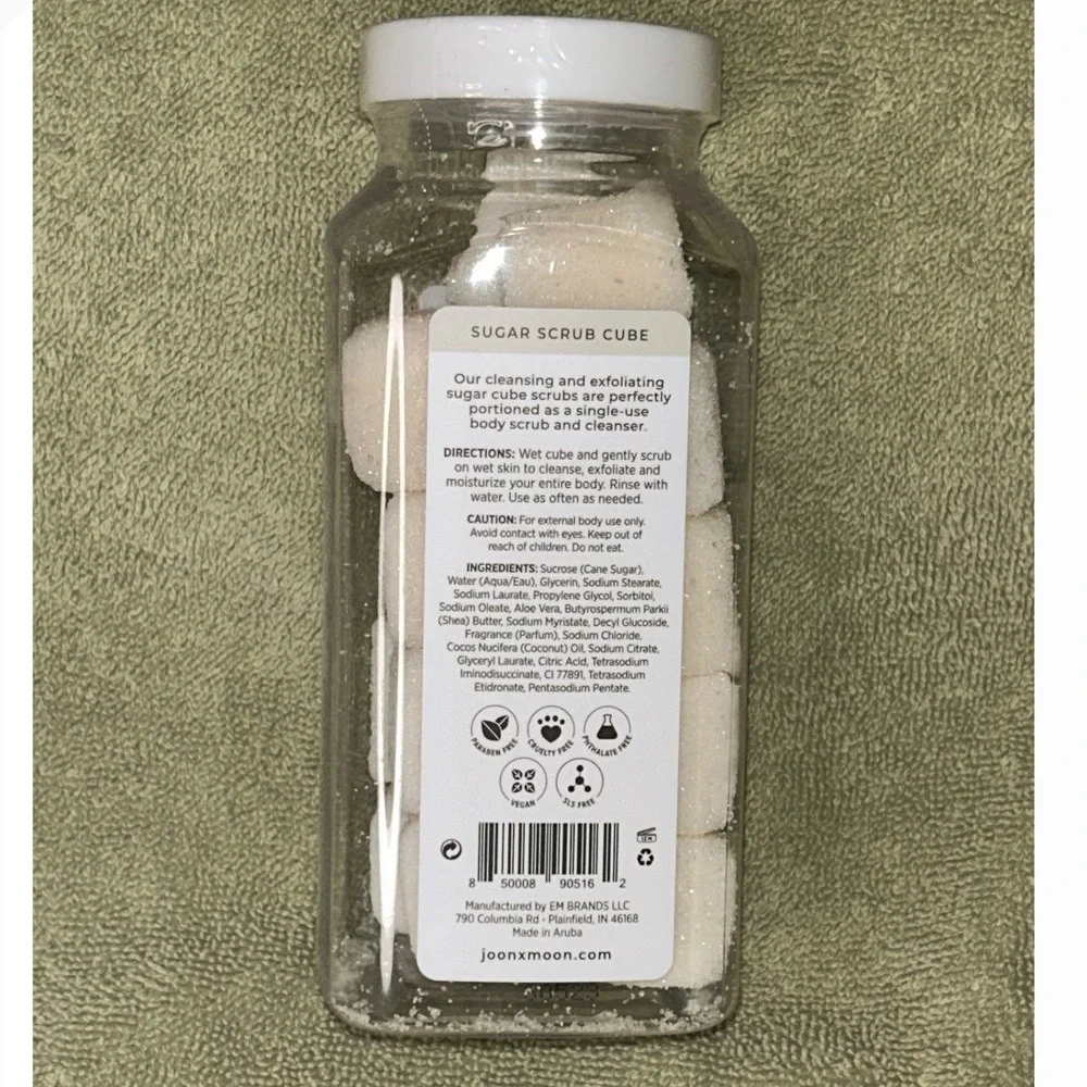 Joon x Moon Coconut Exfoliating Sugar Scrub‎ Cubes Shea Butter Aloe 10oz Jar New